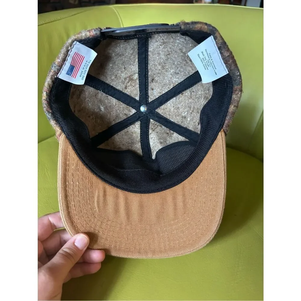 Vintage Carhartt Aztec Wool Snapback Hat Brown Duck Canvas Brim USA Made